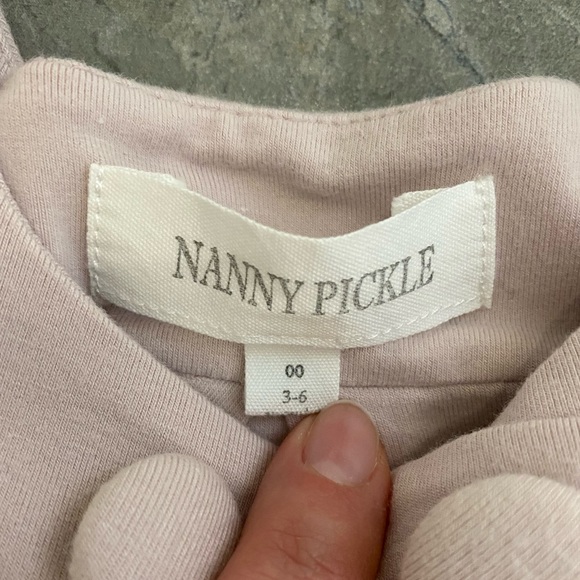 Nanny Pickle Pink Bamboo/Cotton Pea Coat & Matching Pant Set 3-6m - Picture 7 of 8